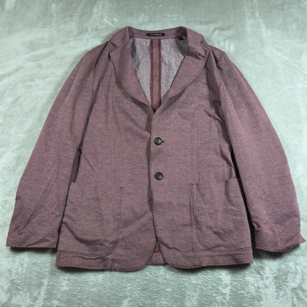 Emporio Armani Unstructured Blazer Mens 48 Geometric Button Semi Formal Jacket